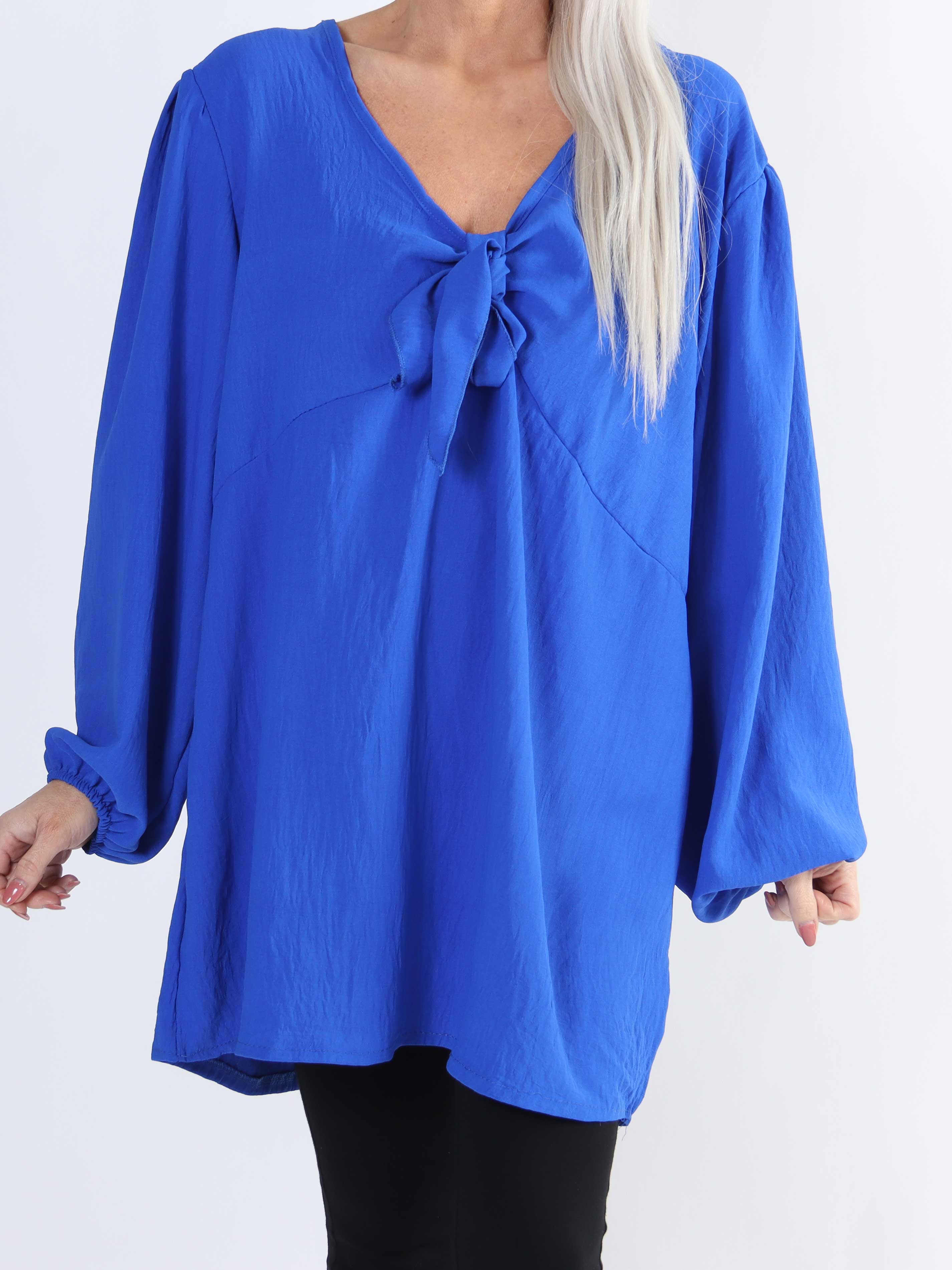 Cassandra - Sød plus size tunika med sløjfe ved brystet